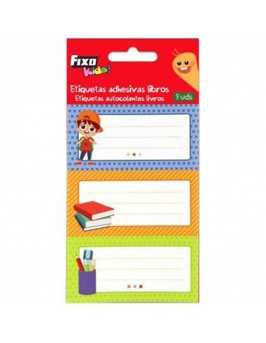 Pack 9 etiquetas adhesivas libros niño