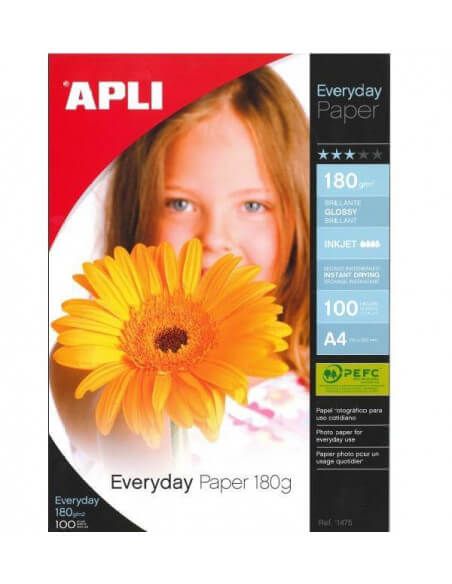 PAPEL FOTOGRAFIA  A4 180 GR APLI EVERYDAY 100 HOJAS