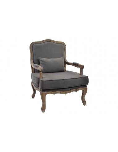 SILLON POLIESTER MADERA 70X66X94 GRIS