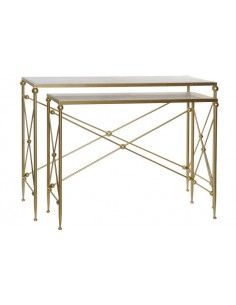 CONSOLA SET 2 MARMOL METAL...