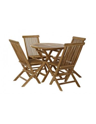 MESA SET 5 TECA 80X80X75 4 SILLAS...