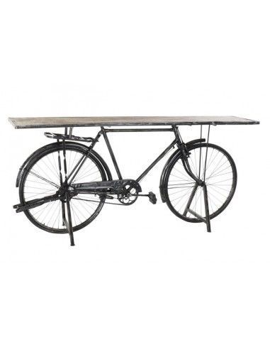CONSOLA MADERA METAL 193X50X90 BICICLETA