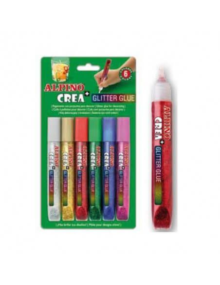 ALPINO GLITTER GLUE CLASSIC 6 COLORES