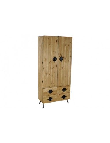 ARMARIO ABETO METAL 80X35X176 NATURAL...