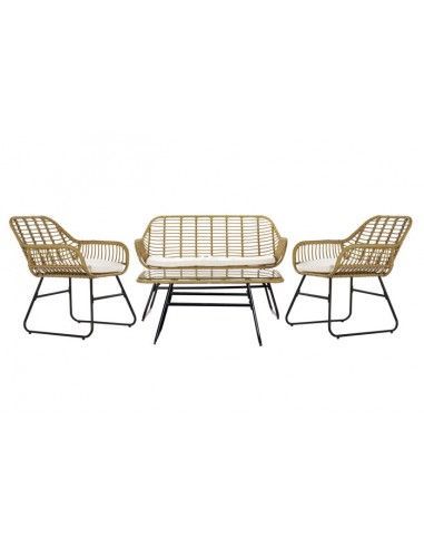 SOFA SET 4 RATAN SINTETICO METAL...