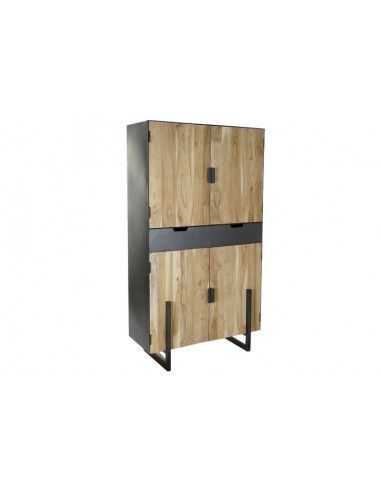 ARMARIO ACACIA METAL 100X45X185 NATURAL
