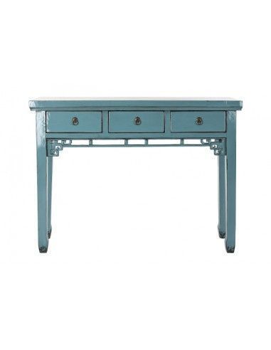 CONSOLA OLMO METAL 113X38X84 TURQUESA