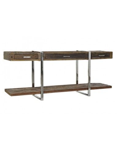 CONSOLA MADERA RECICLADA ACERO...