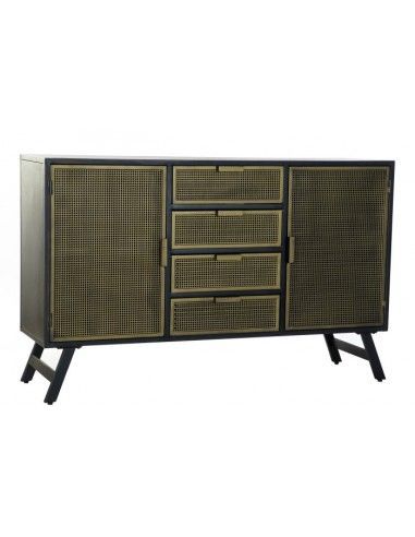 BUFFET METAL 144,5X42X91,5 REJILLA NEGRO