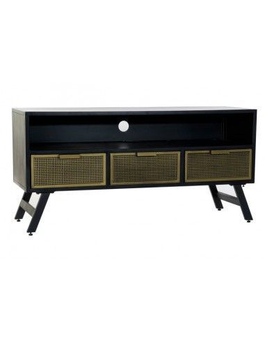 MUEBLE TV METAL 125X41X62 REJILLA NEGRO