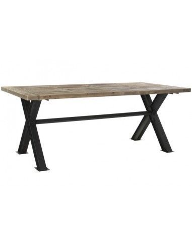 MESA MADERA RECICLADA METAL...