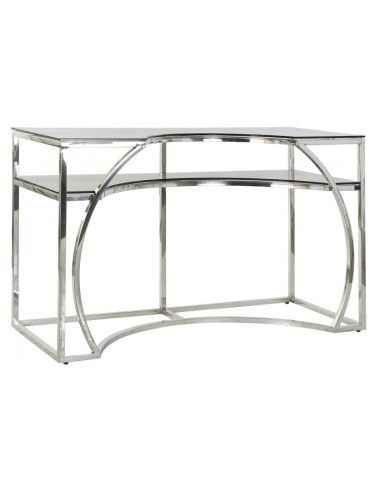 CONSOLA ACERO CRISTAL 120X50X75 PLATEADO