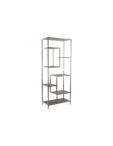 ESTANTERIA ACERO MDF 80X40X200 PLATEADO
