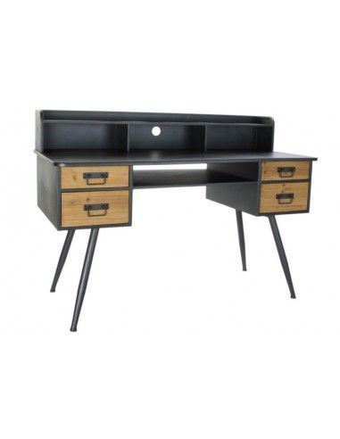 ESCRITORIO ABETO METAL 135X60X95 NEGRO
