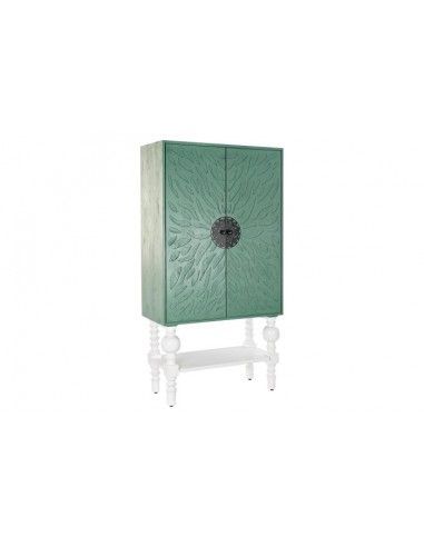 ARMARIO MADERA METAL 106X48X208 TURQUESA