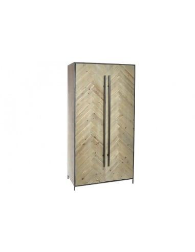 ARMARIO ABETO METAL 92X45X195 NATURAL