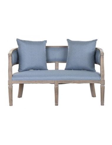 SOFA LINO RUBBERWOOD 122X69X72 AZUL