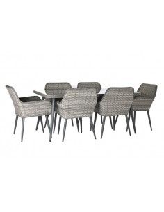 MESA COMEDOR SET 7 RATAN...