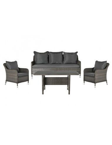 SILLON SET 4 RATAN SINTETICO ACERO...
