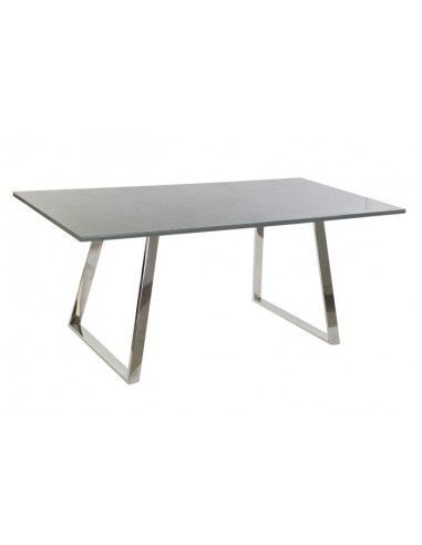 MESA COMEDOR ACERO CRISTAL 180X90X76...