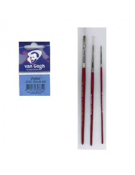 SET PINCELES GWC MANGO ROJO 191 194 Y 195 VAN GOGH