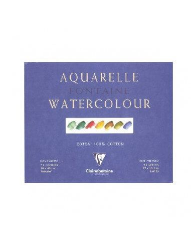BLOC DE DIBUJO PARA ACUARELA FONTAINE SEMISATINADO 300 GR 30 X 40 ENCOLADO CUATRO LADOS
