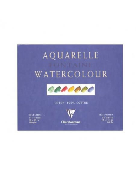BLOC DE DIBUJO PARA ACUARELA FONTAINE SEMISATINADO 300 GR 30 X 40 ENCOLADO CUATRO LADOS