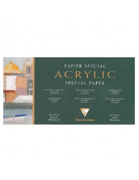 BLOC PAPEL PARA ACRILICO 360 GR 20 X 40 ENCOLADO CUATRO LADOS