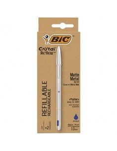 Bolígrafo BIC recargable con tinta azul de secado rápido
