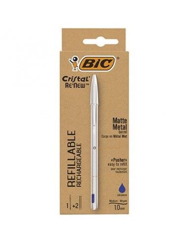 Bolígrafo BIC recargable con tinta azul de secado rápido