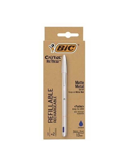 Bolígrafo BIC recargable con tinta azul de secado rápido