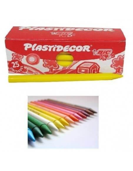 Caja de 25 ceras escolares Plastidecor