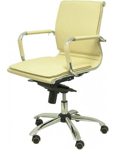 silla de oficina Piqueras y Crespo piel vista lateral