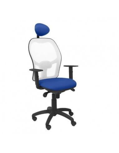 Silla con respaldo de malla blanca y...