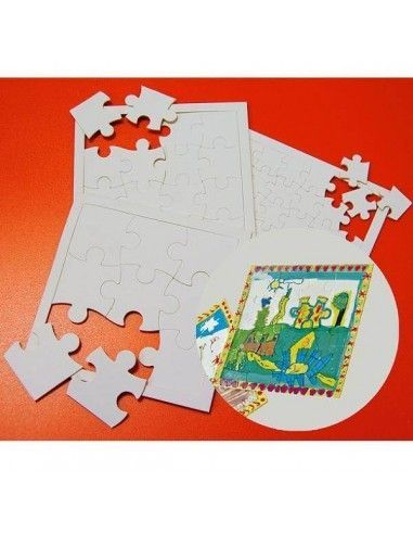 Puzzle de cartón blanco Henbea de 9 piezas infantiles.