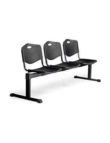 asiento triple con respaldo de PVC fácil de limpiar