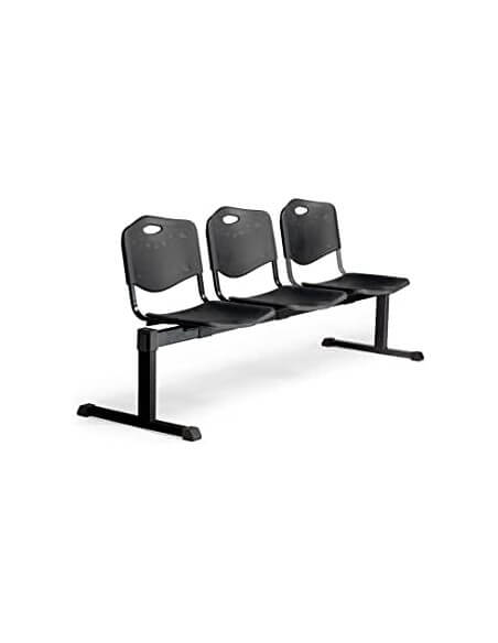 asiento triple con respaldo de PVC fácil de limpiar