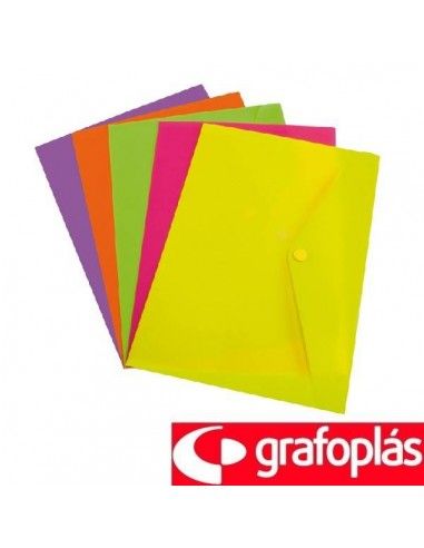 Sobre fluorescente folio con broche Grafoplas