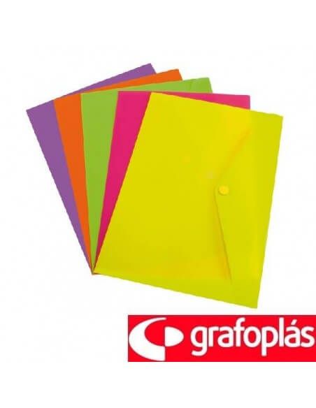 Sobre fluorescente folio con broche Grafoplas