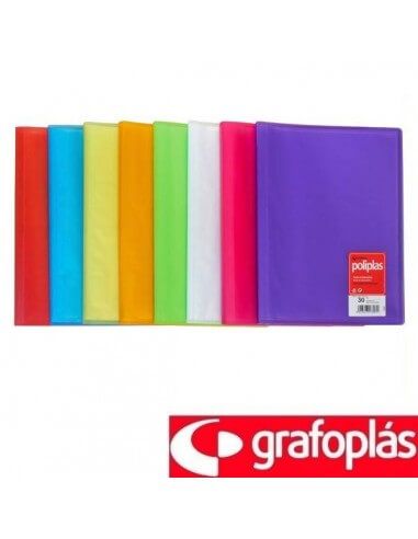 Carpeta Poliplás 50 fundas folio translúcida Grafoplas