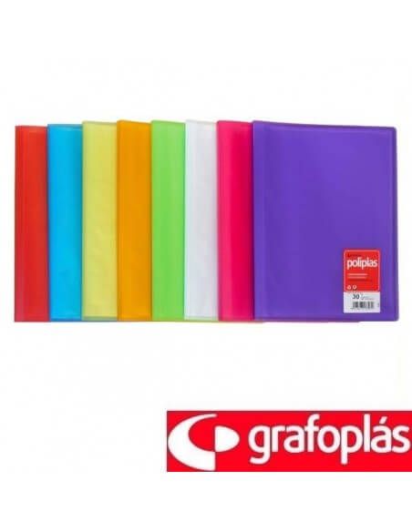 Carpeta Poliplás 50 fundas folio translúcida Grafoplas