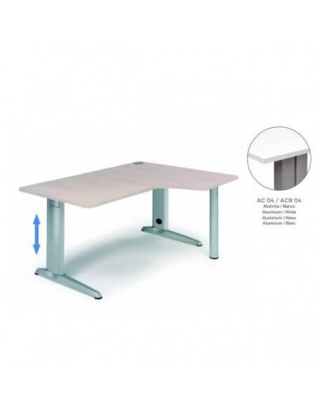 Mesa Rocada Adjust forma de L derecha 180x120 cm