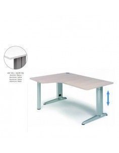 Mesa Rocada Metal Adjust forma L izquierda acero 180x120