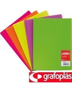 Interior carpeta Poliplas con fundas soldadas al lomo