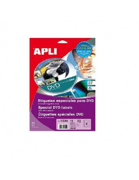 ETIQUETAS ESPECIALES PARA DVD INKJET 117 MM 10 HOJAS
