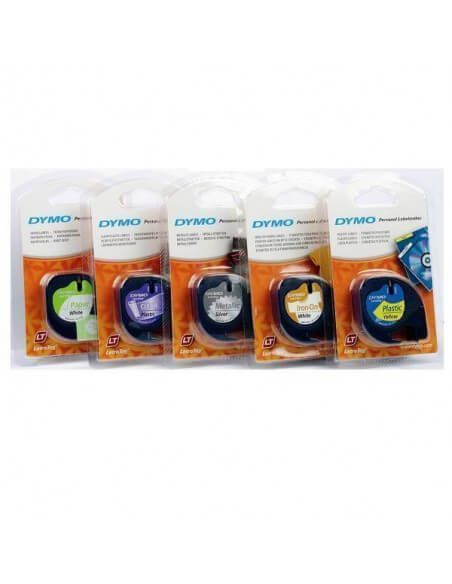 CINTA DYMO TELA LETRATAG 12 MM X 2 M NEGRO BLANCO PARA MARCAR ROPA