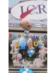 Decoración globo ramo bebe...