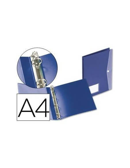 Carpeta folio 4 anillas cartón forrado plastificado Saro