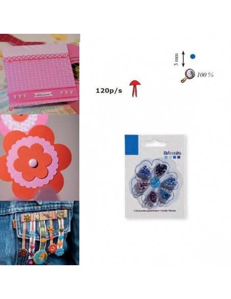 Mini tachuelas Artemio doble agarre círculos 120 uds