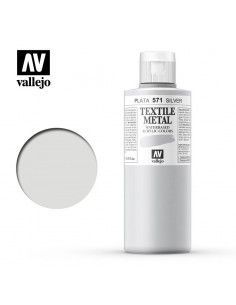 Bote de pintura para tela con acabado metalizado